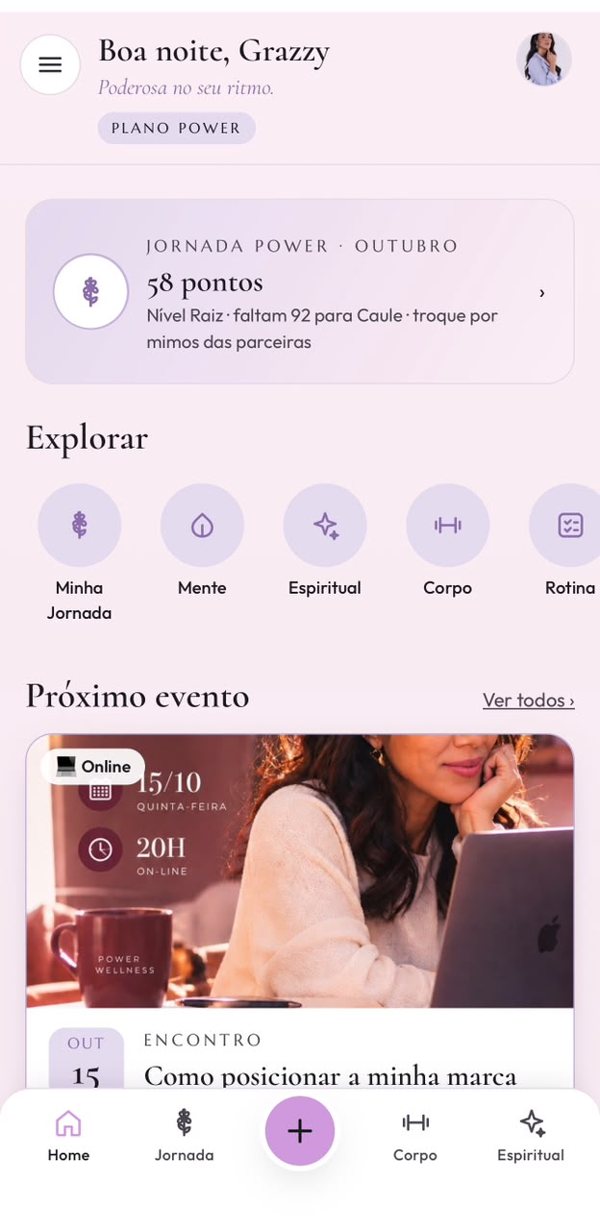 Seus pontos do mês na Home